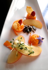 Velouté à la courge & carotte Pommes crus Croustillant d’Appenzel