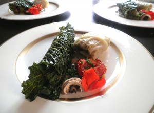 Paupiette à la saucisse aux choux Sauce aux champignons de Paris